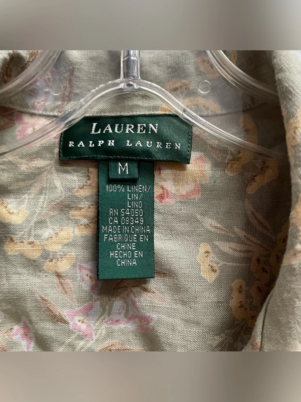 LAUREN RALPH LAUREN VINTAGE 90s FLORAL LINEN MATCHING SHORTS SET SZ M/L